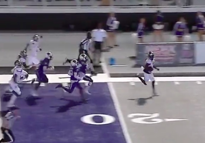 Missouri State's Montrae Braswell runs back the first kick-off touchdown of the FCS season