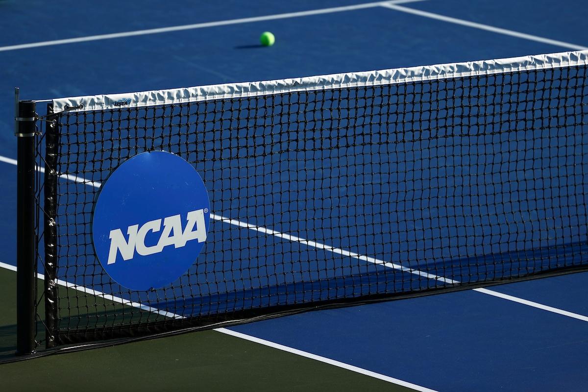 NCAA logo on tennis net